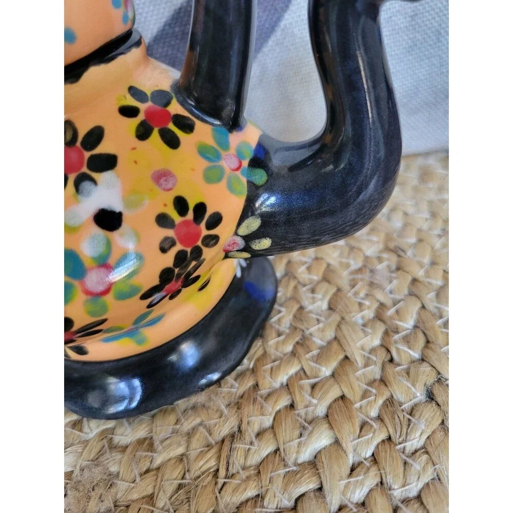 Lesal Hand Crafted Ceramic Miniature Teapot - Colorful and Vintage